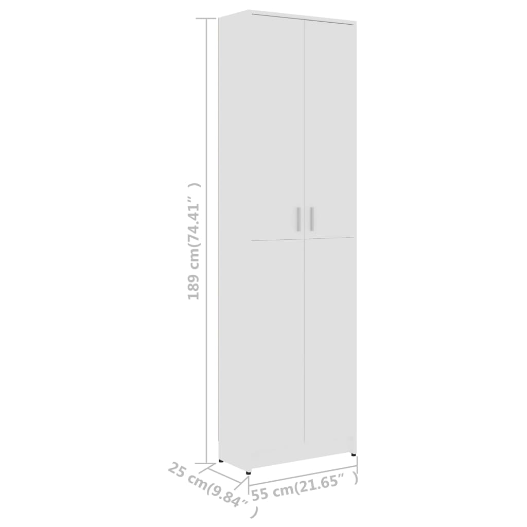 Armadio per Ingresso Bianco 55x25x189 cm in Legno Multistrato - homemem39