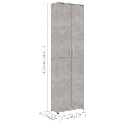 Armadio per Ingresso Grigio Cemento 55x25x189 cm in Truciolato - homemem39