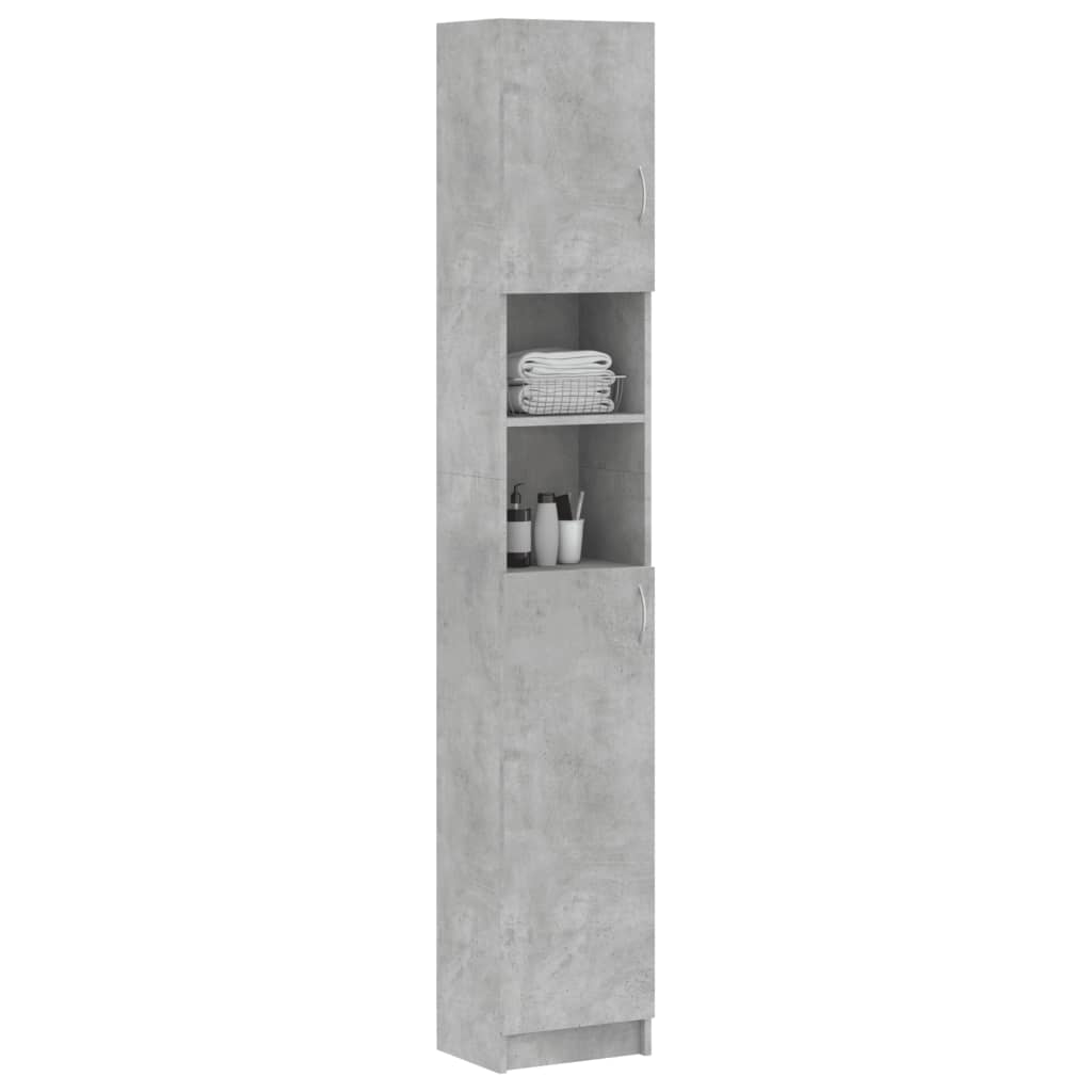 Armadio da Bagno Grigio Cemento 32x25,5x190 cm in Truciolato - homemem39