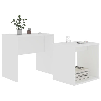 Tavolino da Salotto Bianco 48x30x45 cm in Legno Multistrato - homemem39