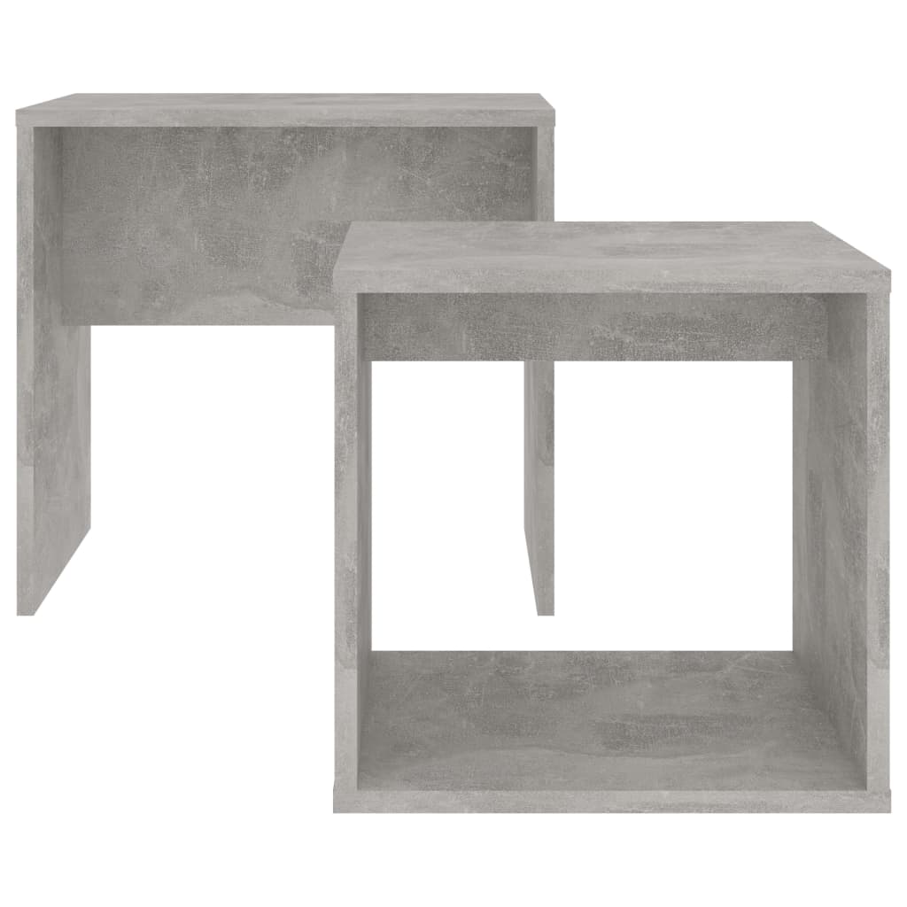 Set Tavolini da Caffè Grigio Cemento 48x30x45 cm in Truciolato - homemem39