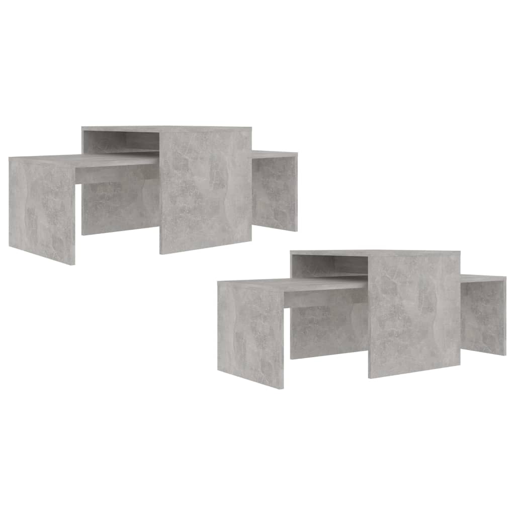 Set Tavolini da Caffè Grigio Cemento 100x48x40 cm in Truciolato - homemem39