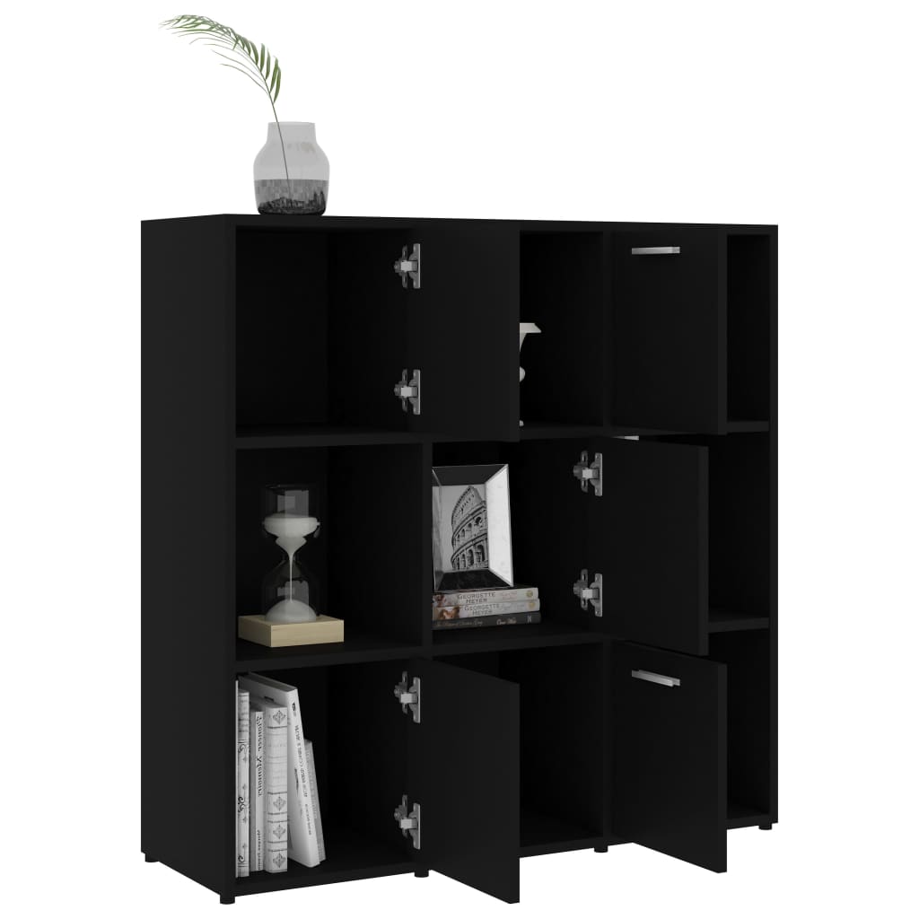 Libreria Nera 90x30x90 cm in Legno Multistrato - homemem39