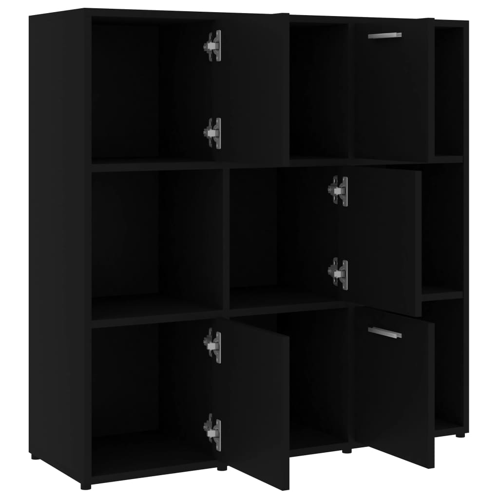 Libreria Nera 90x30x90 cm in Legno Multistrato - homemem39