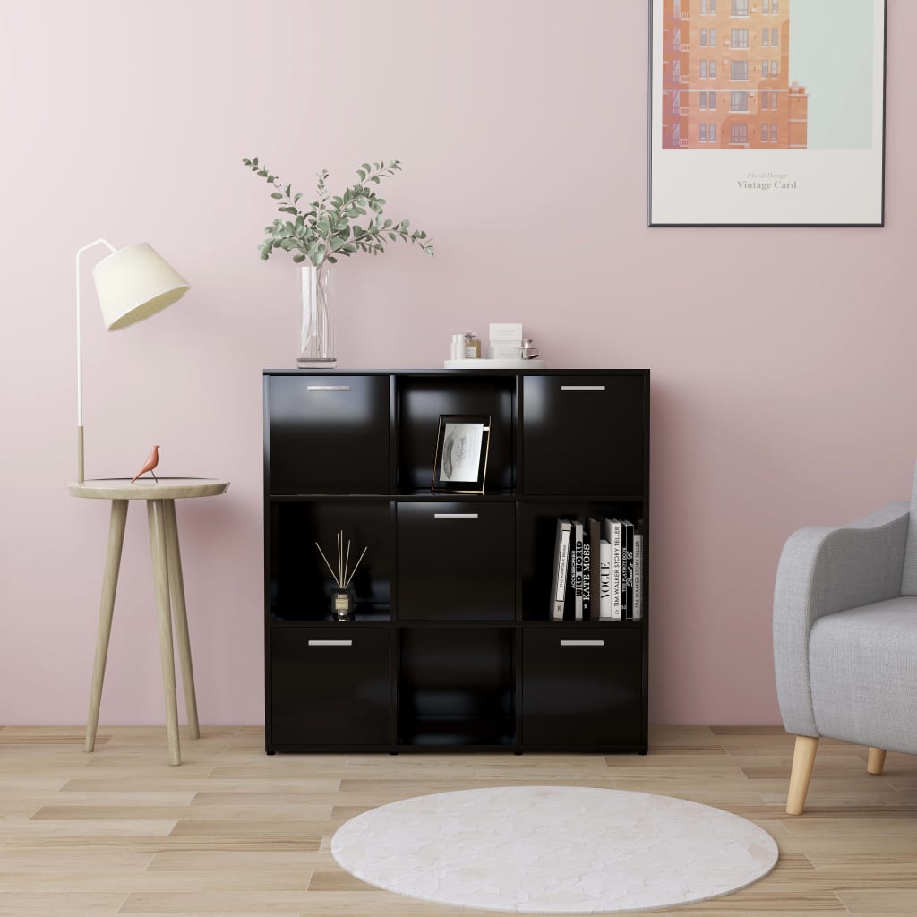 Libreria Nera 90x30x90 cm in Legno Multistrato - homemem39