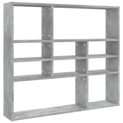 Scaffale a Parete Grigio Cemento 90x16x78 cm in Truciolato - homemem39