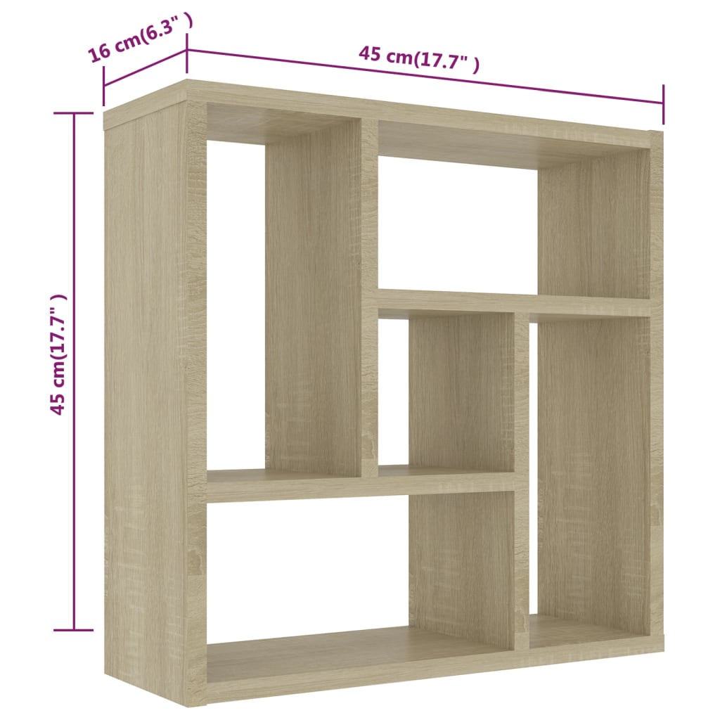 Scaffale a Parete Rovere Sonoma 45,1x16x45,1 cm in Truciolato - homemem39