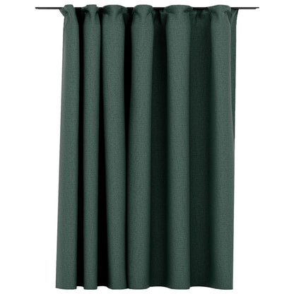 Tenda Oscurante Effetto Lino con Ganci Verdi 290x245 cm - homemem39
