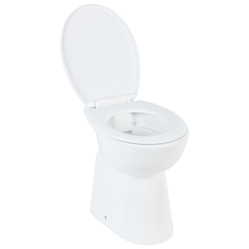 WC Sospeso con Design Senza Bordi 7 cm Più Alto Ceramica Bianca - homemem39