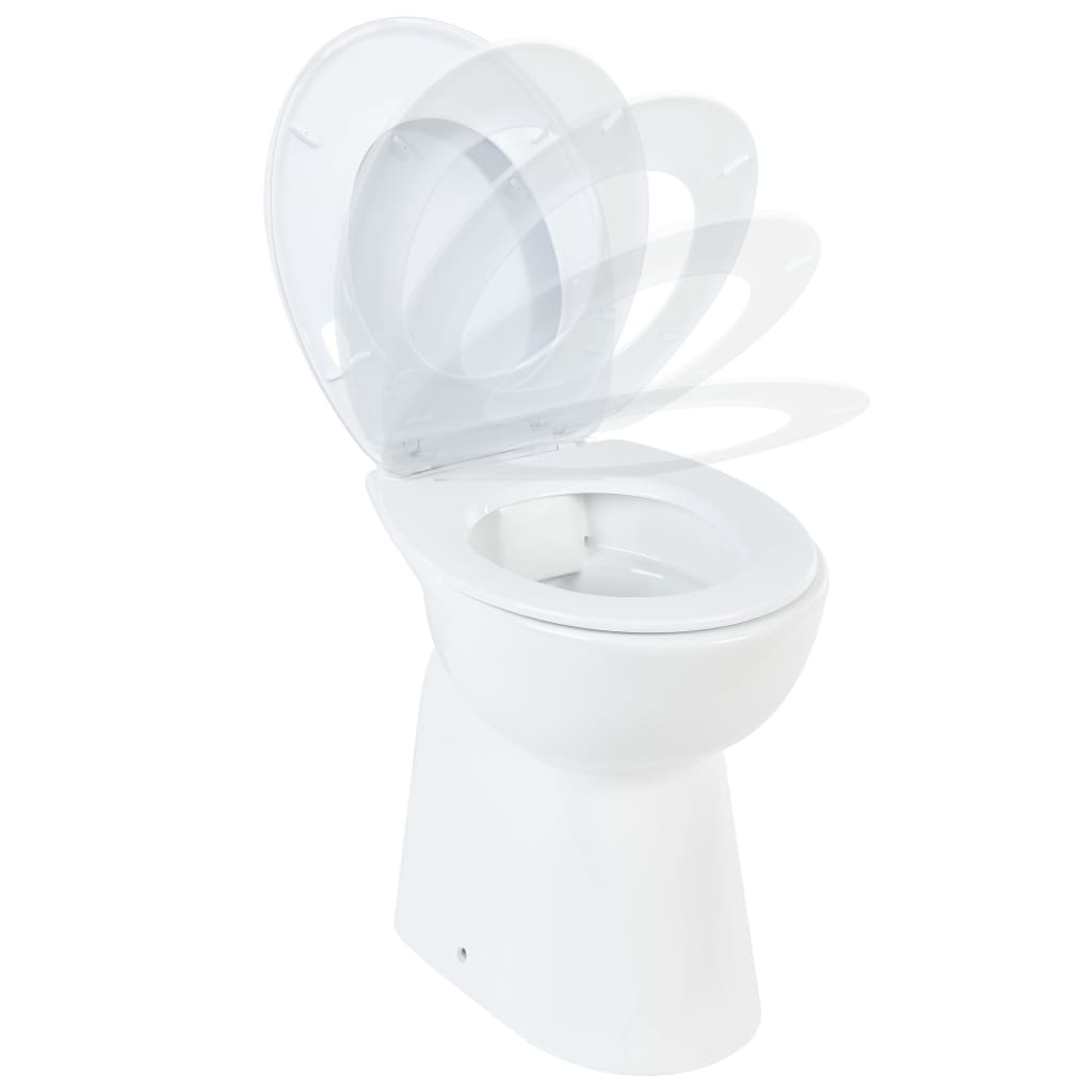 WC Sospeso con Design Senza Bordi 7 cm Più Alto Ceramica Bianca - homemem39