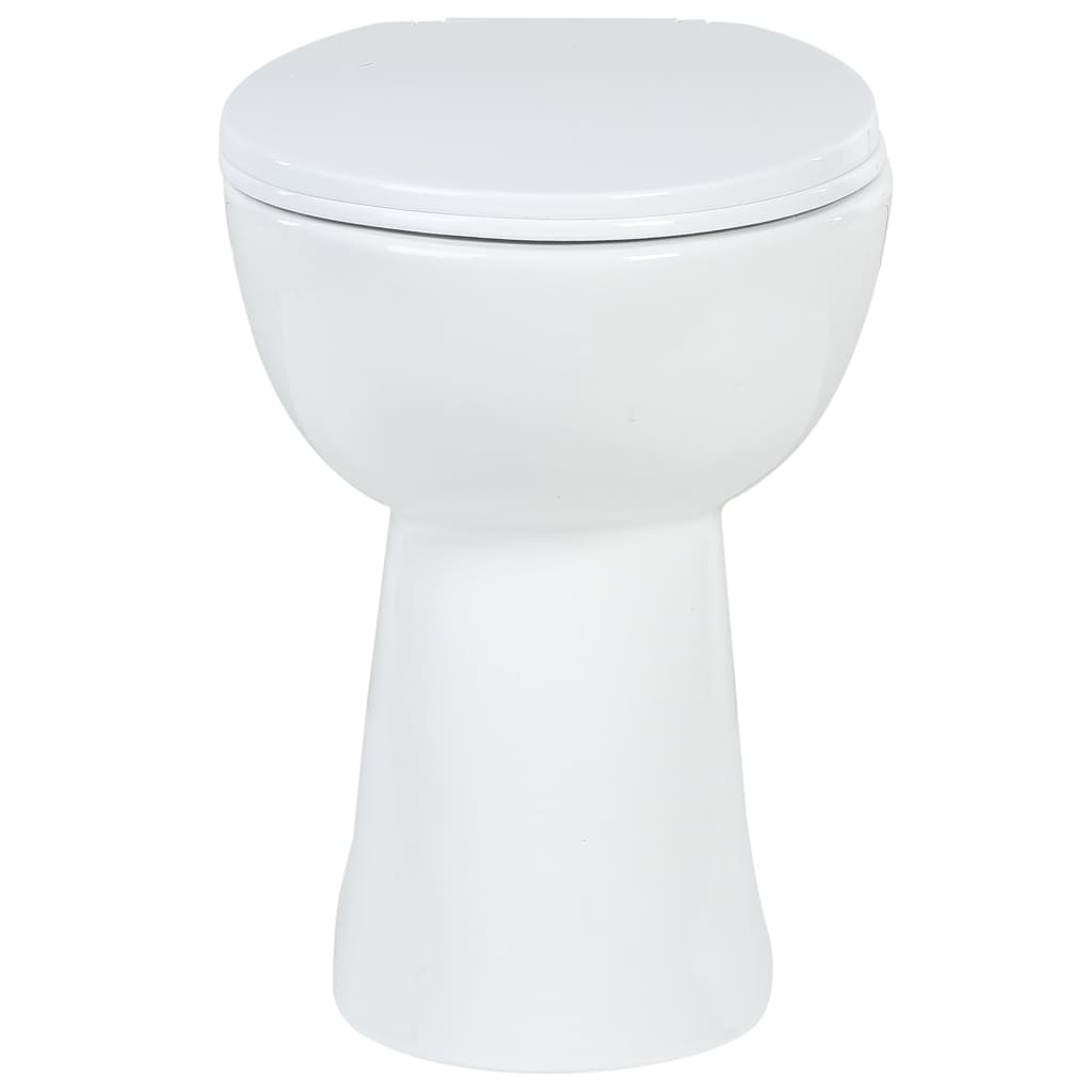 WC Sospeso con Design Senza Bordi 7 cm Più Alto Ceramica Bianca - homemem39