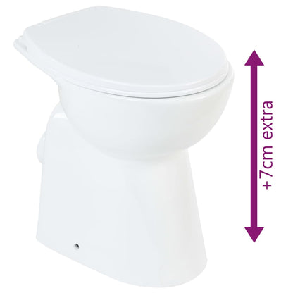 WC Sospeso con Design Senza Bordi 7 cm Più Alto Ceramica Bianca - homemem39