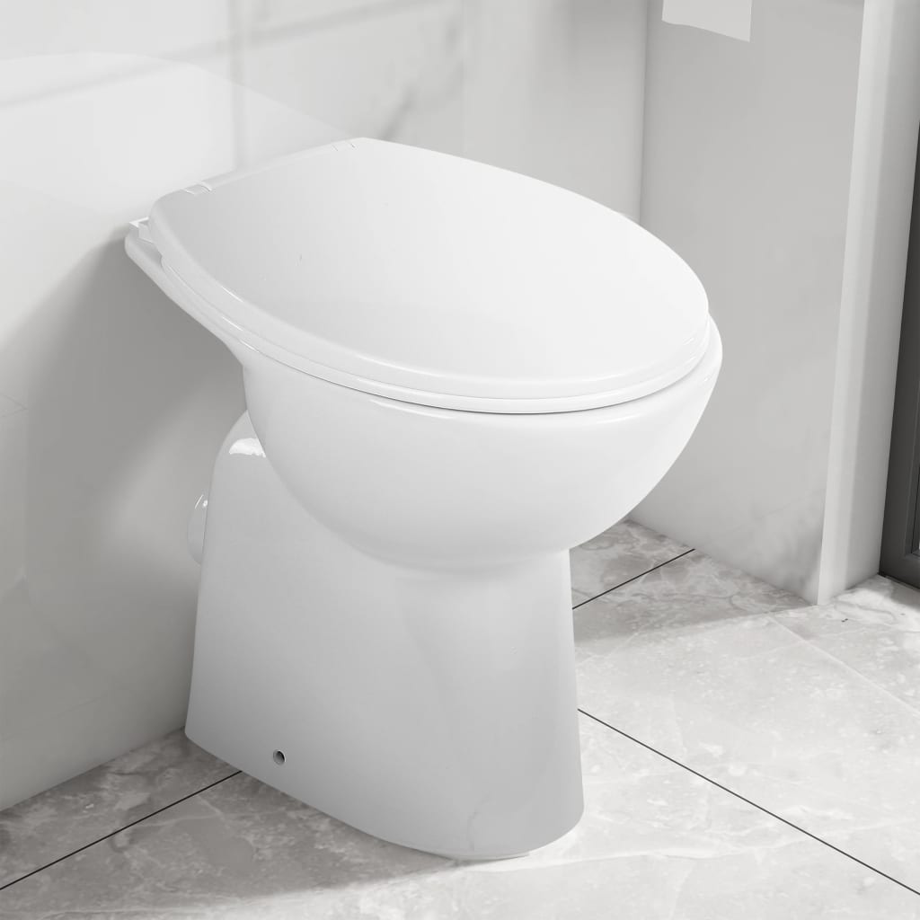 WC Sospeso con Design Senza Bordi 7 cm Più Alto Ceramica Bianca - homemem39