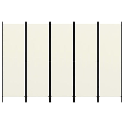 Paravento a 5 Pannelli Bianco Crema 250x180 cm - homemem39