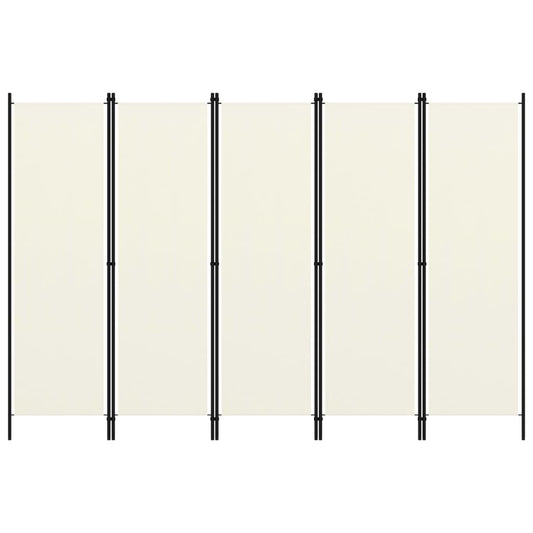 Paravento a 5 Pannelli Bianco Crema 250x180 cm - homemem39