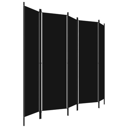 Paravento a 5 Pannelli Nero 250x180 cm - homemem39