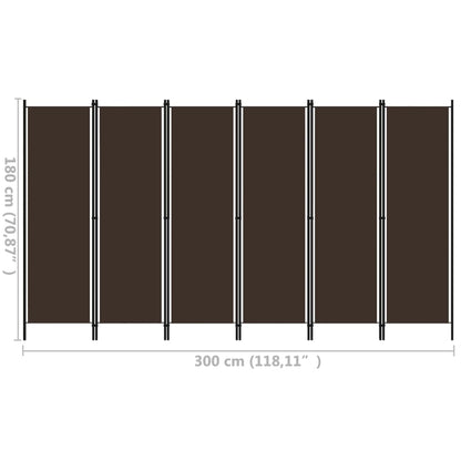 Paravento a 6 Pannelli Marrone 300x180 cm - homemem39