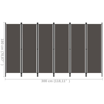 Paravento a 6 Pannelli Antracite 300x180 cm - homemem39