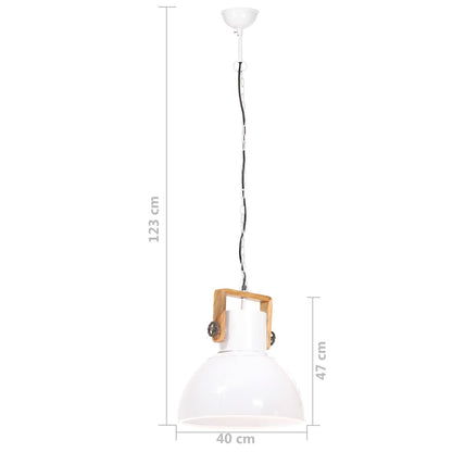 Lampada a Sospensione Industriale 25 W Bianca Rotonda 40 cm E27 - homemem39