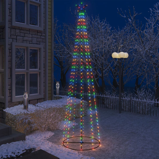 Albero di Natale a Cono con 400 LED Colorati 100x360 cm - homemem39