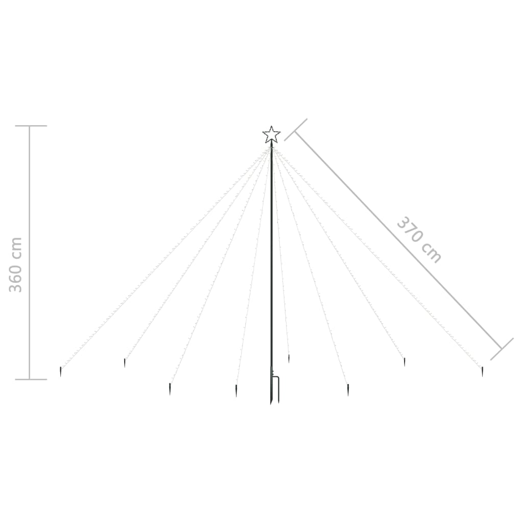 Albero di Natale Cascata Luci LED Interni Esterni 576 LED 3,6 m - homemem39