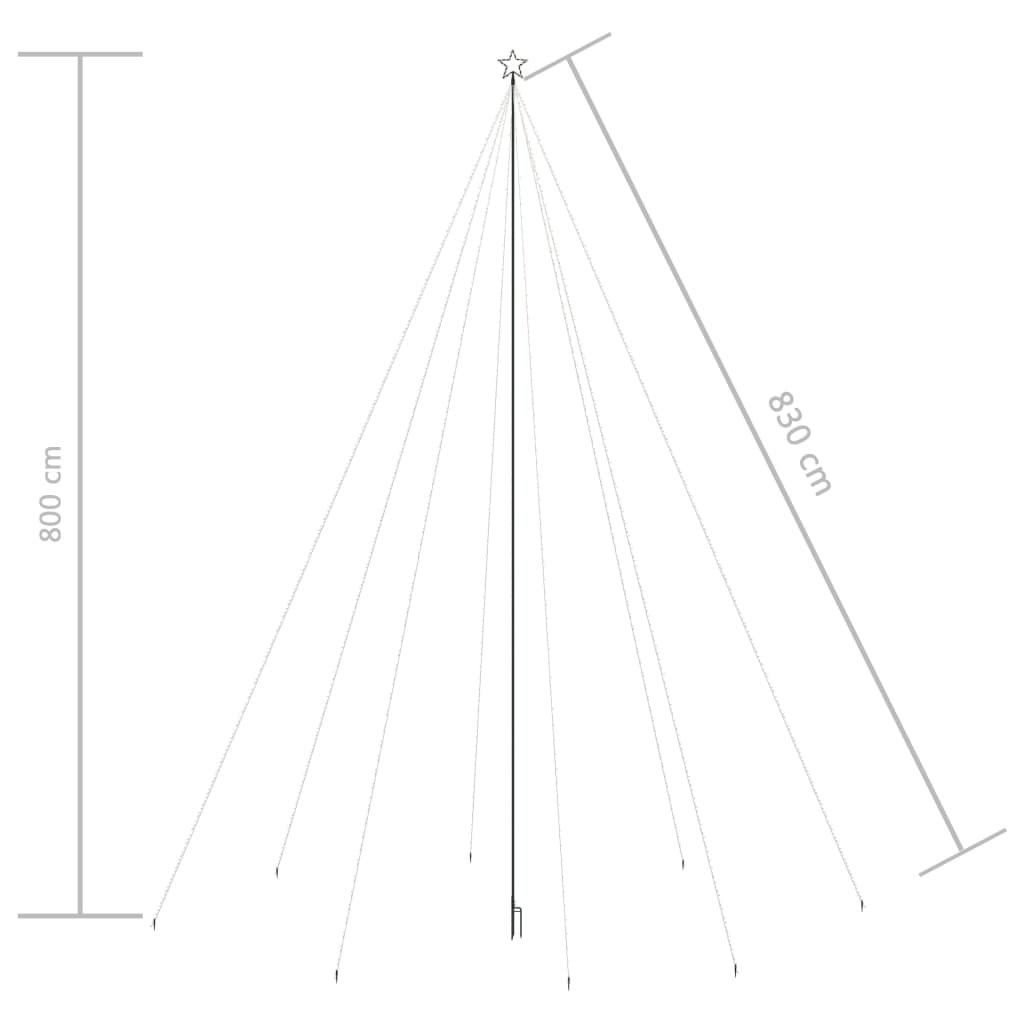 Albero Natale a Cascata di Luci LED Interni Esterni 1300 LED 8m - homemem39