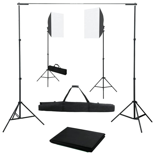 Kit per Studio Fotografico con Luci Softbox e Fondale - homemem39