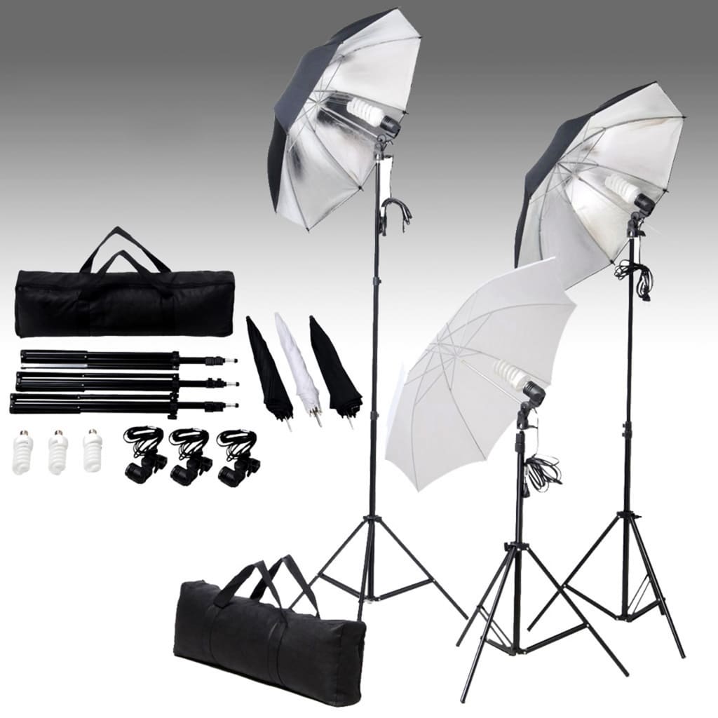 Kit Studio Fotografico con Set Luci Fondale e Riflettore - homemem39