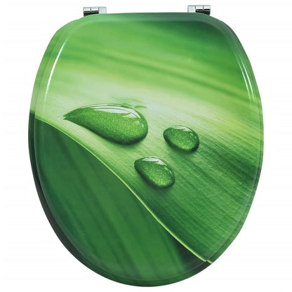 Tavoletta WC con Coperchio MDF Verde Design Goccia d'Acqua - homemem39