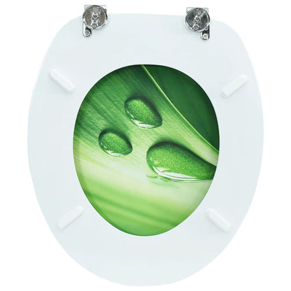 Tavoletta WC con Coperchio MDF Verde Design Goccia d'Acqua - homemem39
