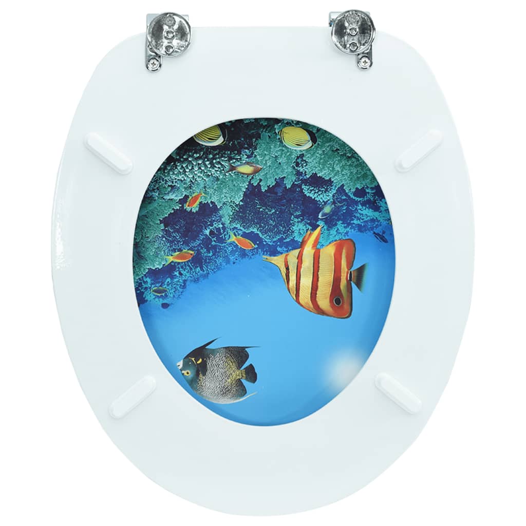 Tavoletta WC con Coperchio MDF Design Fondo Mare - homemem39