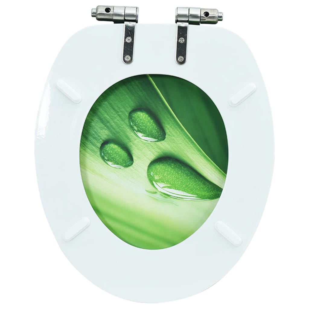 Tavoletta WC Coperchio Chiusura Morbida MDF Verde Goccia Acqua - homemem39