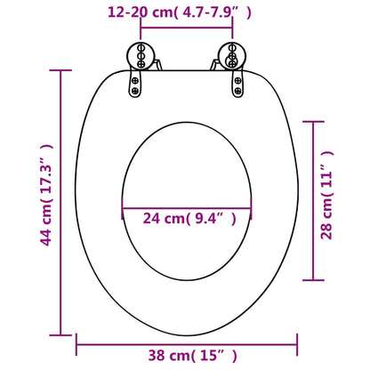 Tavoletta WC con Coperchio Chiusura Morbida MDF Design Pinguino - homemem39