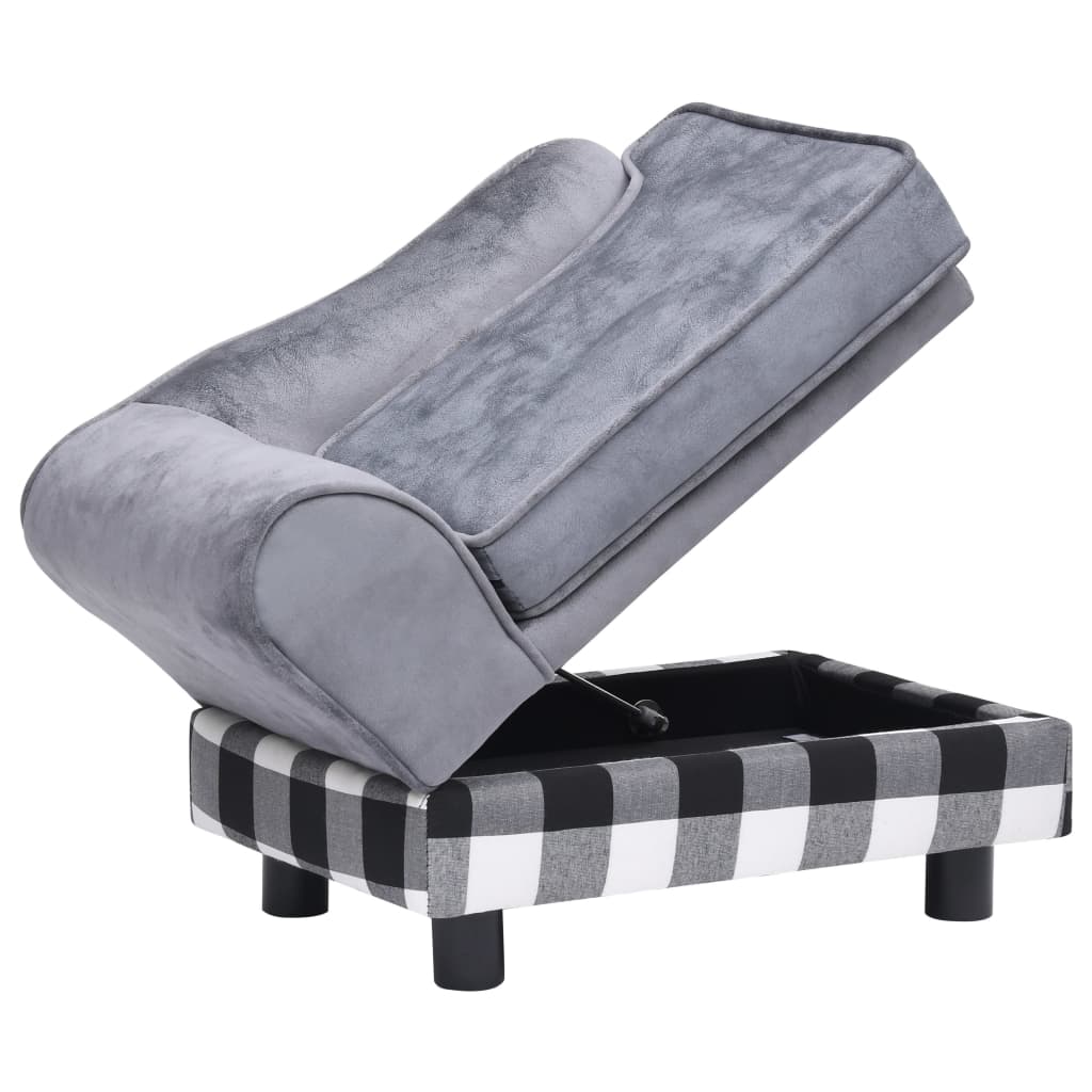 Divano per Cani Grigio 57x34x36 cm in Peluche - homemem39