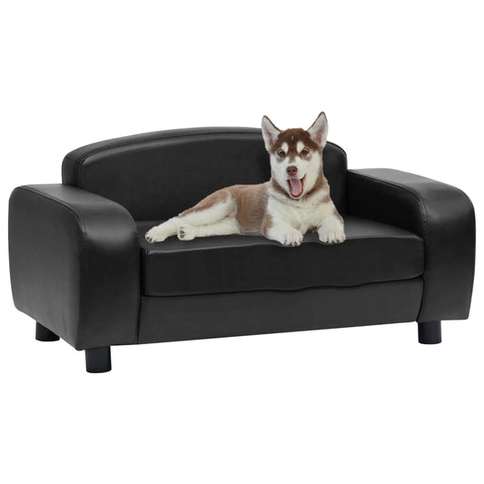 Divano per Cani Nero 80x50x40 cm in Similpelle - homemem39