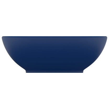 Lavandino Lusso Ovale Blu Scuro Opaco 40x33 cm in Ceramica - homemem39