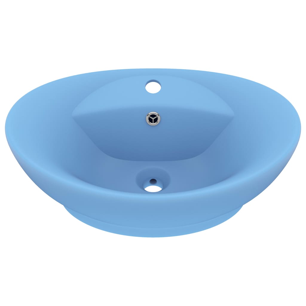 Lavabo con Troppopieno Ovale Azzurro Opaco 58,5x39 cm Ceramica - homemem39