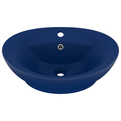 Lavabo con Troppopieno Ovale Blu Scuro Opaco 58,5x39cm Ceramica - homemem39