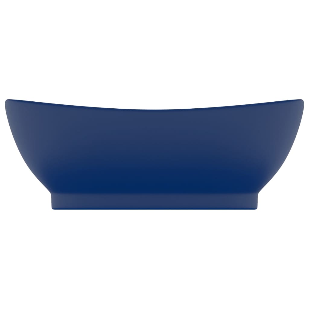 Lavabo con Troppopieno Ovale Blu Scuro Opaco 58,5x39cm Ceramica - homemem39