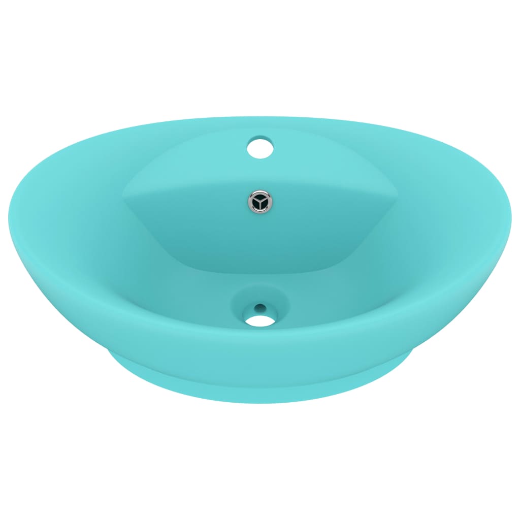 Lavabo con Troppopieno Ovale Turchese Opaco 58,5x39 cm Ceramica - homemem39