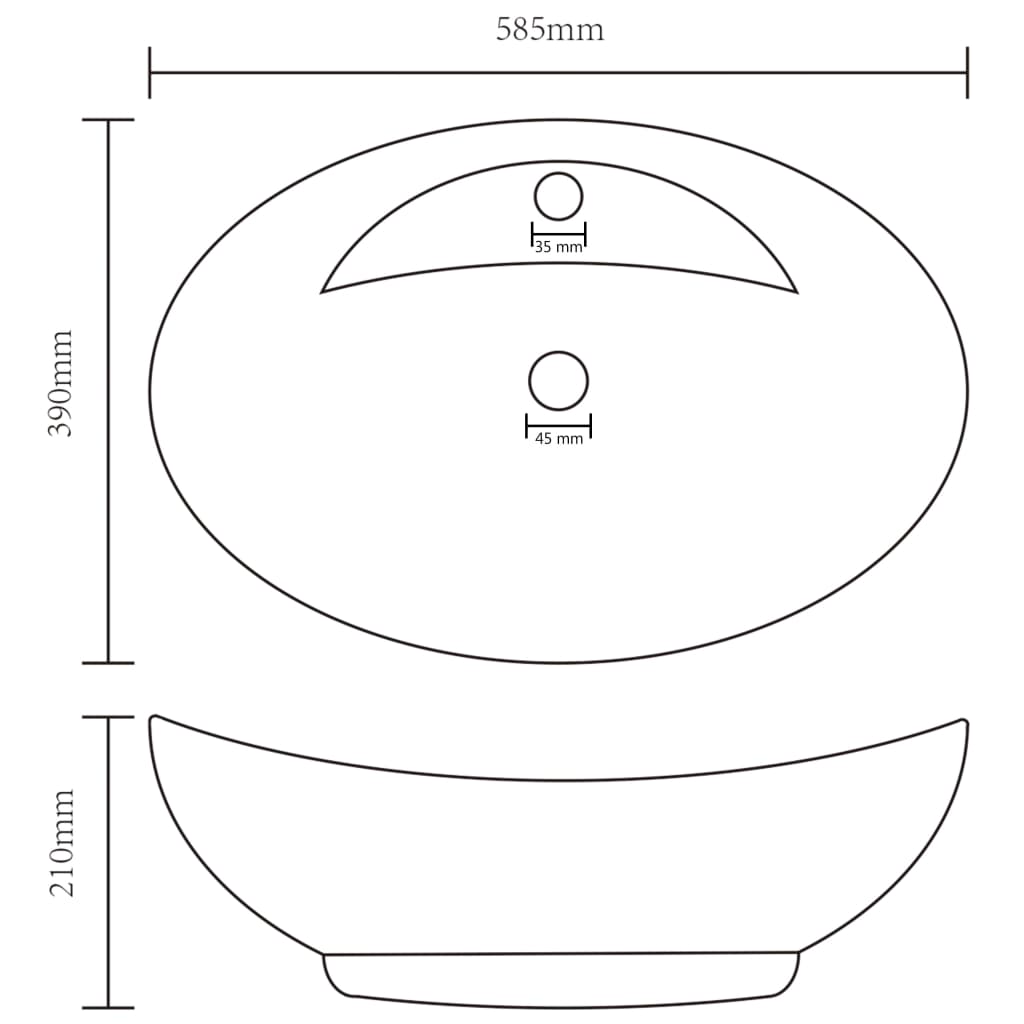 Lavabo con Troppopieno Ovale Turchese Opaco 58,5x39 cm Ceramica - homemem39