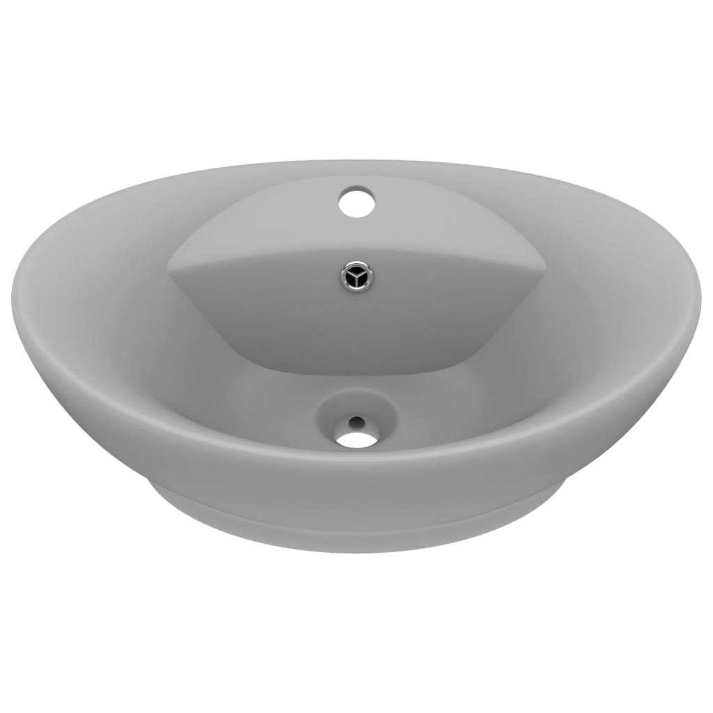 Lavabo con Troppopieno Ovale Turchese Grigio 58,5x39 cm Ceramica - homemem39