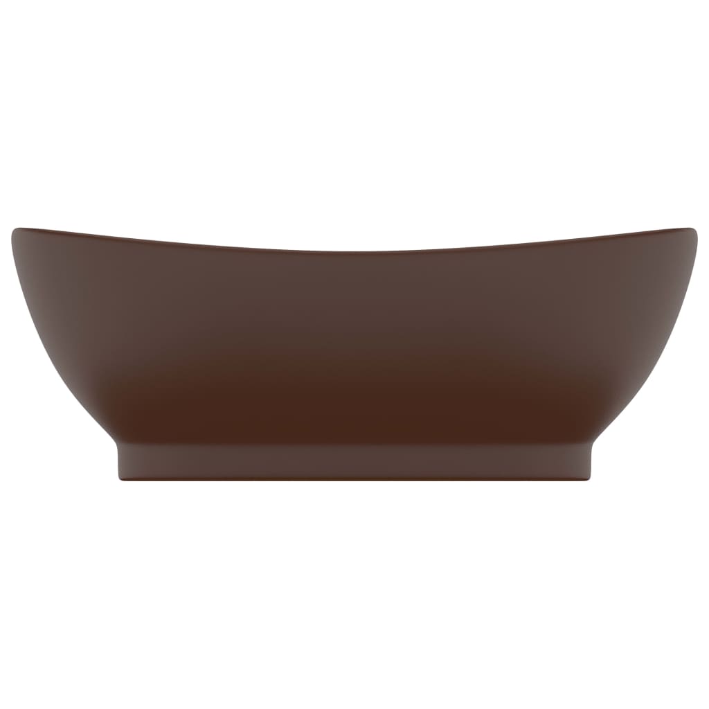 Lavabo con Troppopieno Ovale Marrone Opaco 58,5x39cm Ceramica - homemem39