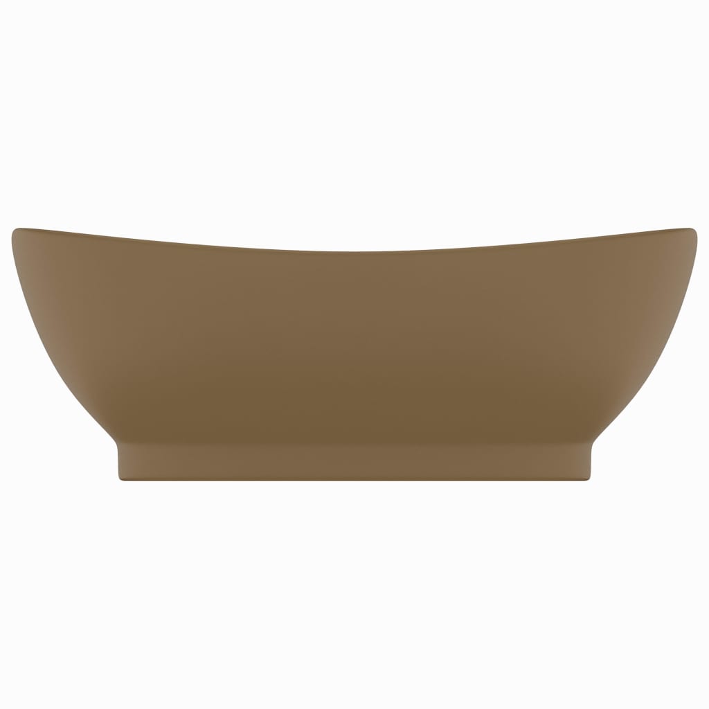 Lavandino con Troppopieno Ovale Crema Opaco 58,5x39cm Ceramica - homemem39