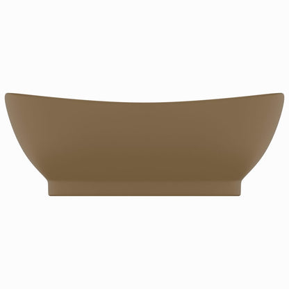 Lavandino con Troppopieno Ovale Crema Opaco 58,5x39cm Ceramica - homemem39