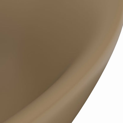 Lavandino con Troppopieno Ovale Crema Opaco 58,5x39cm Ceramica - homemem39