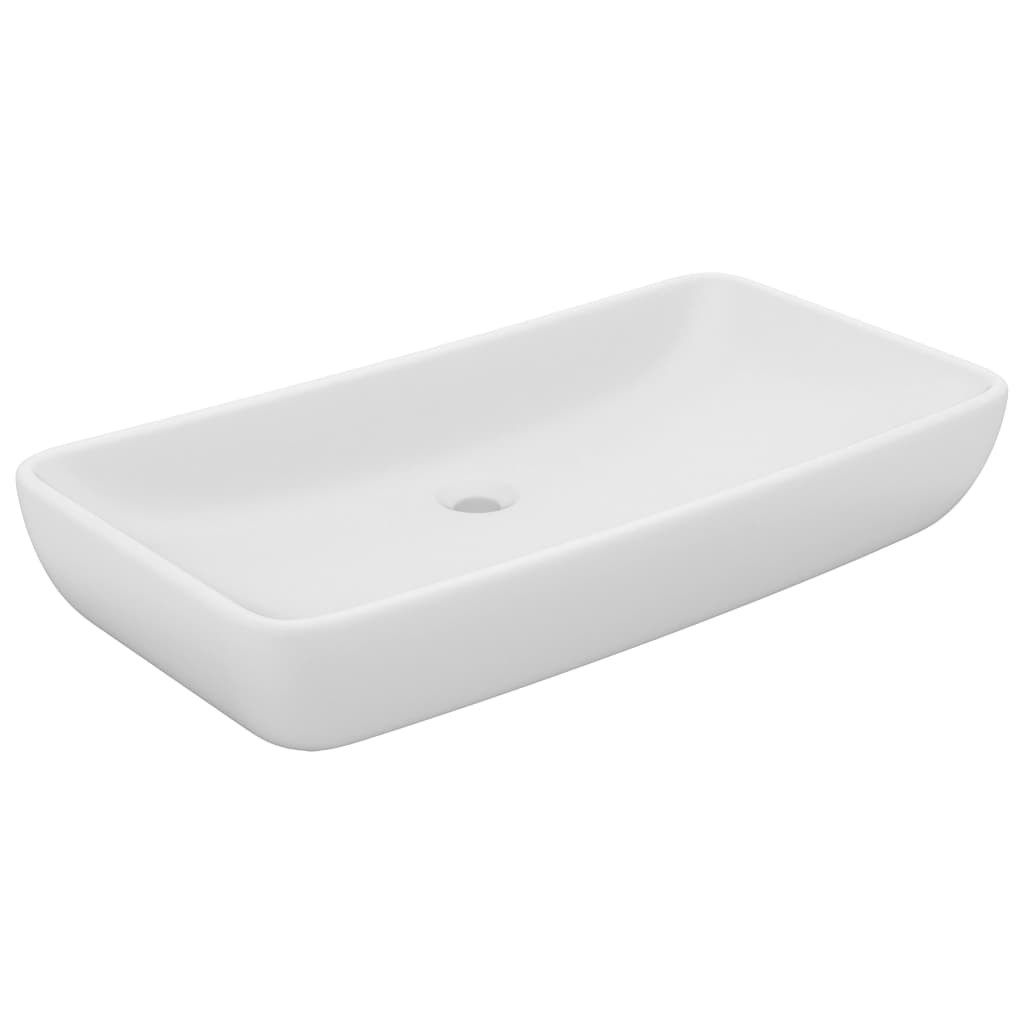 Lavandino Luxury Rettangolare Bianco Opaco 71x38cm Ceramica - homemem39