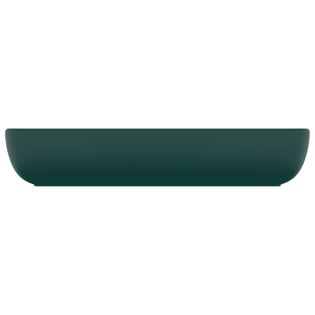 Lavabo Lusso Rettangolare Verde Scuro Opaco 71x38 cm Ceramica - homemem39