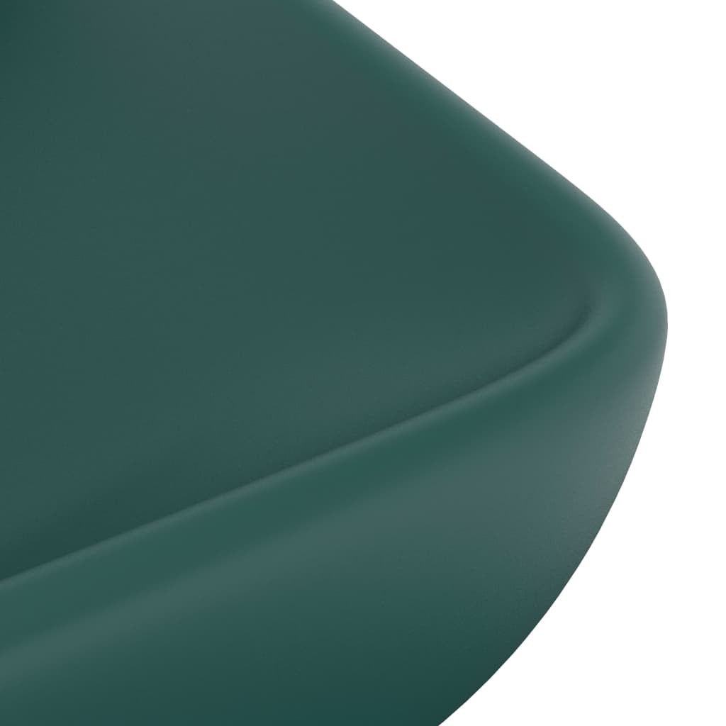 Lavabo Lusso Rettangolare Verde Scuro Opaco 71x38 cm Ceramica - homemem39