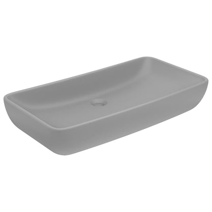 Lavabo Lusso Rettangolare Grigio Chiaro Opaco 71x38 cm Ceramica - homemem39